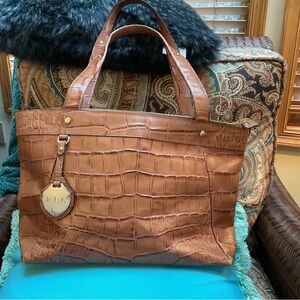 Ralph Lauren ladies brown leather bag. EUC